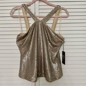 Vice Camuto gold top.